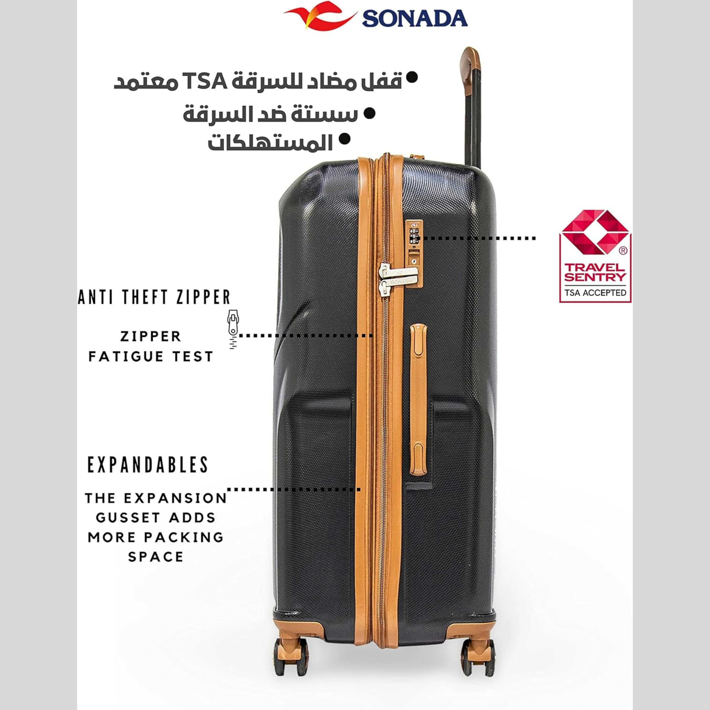 SONADA Hard side Luggage Parma Collection Set of 4