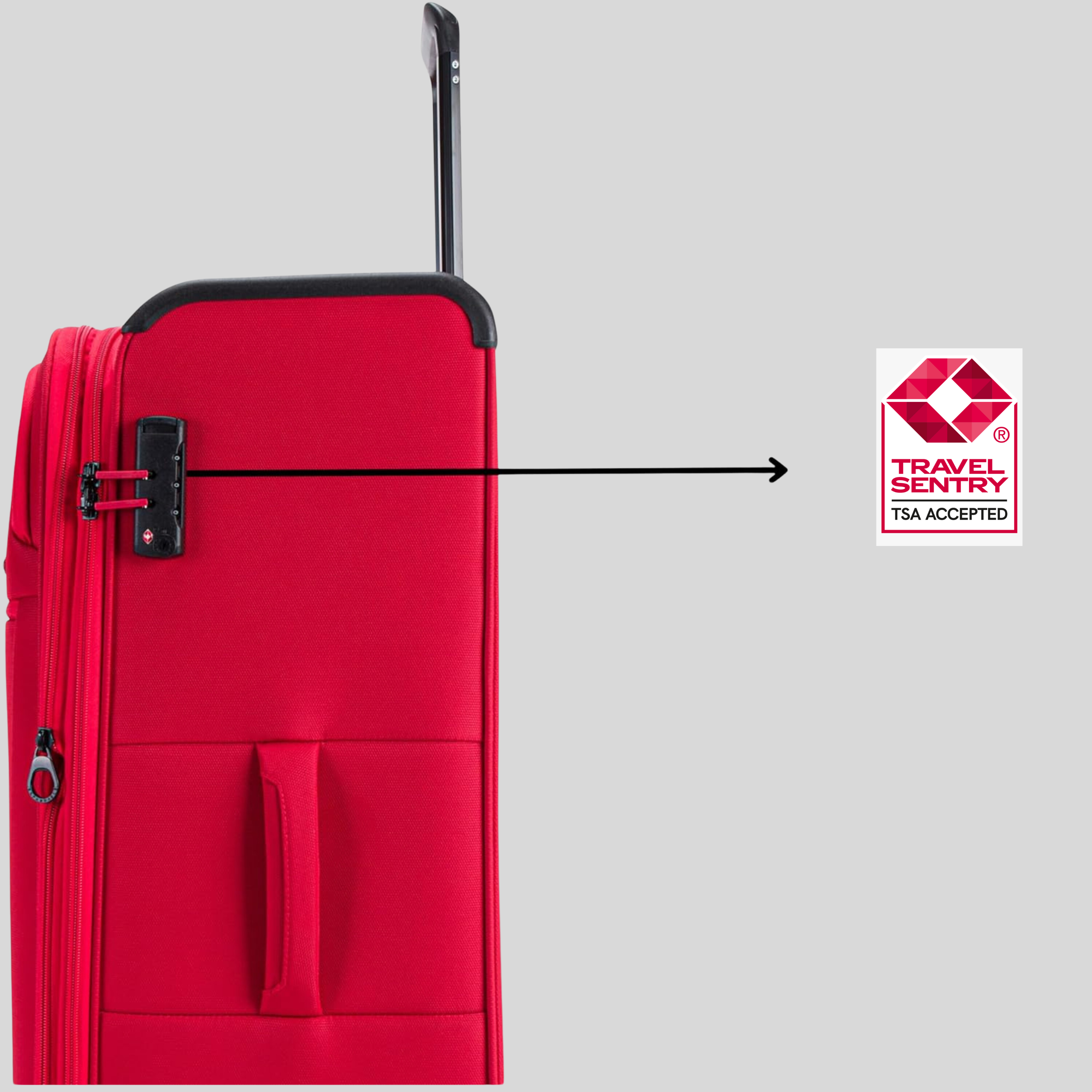 Soft Side Lightweight Luggage Set of 3-Red