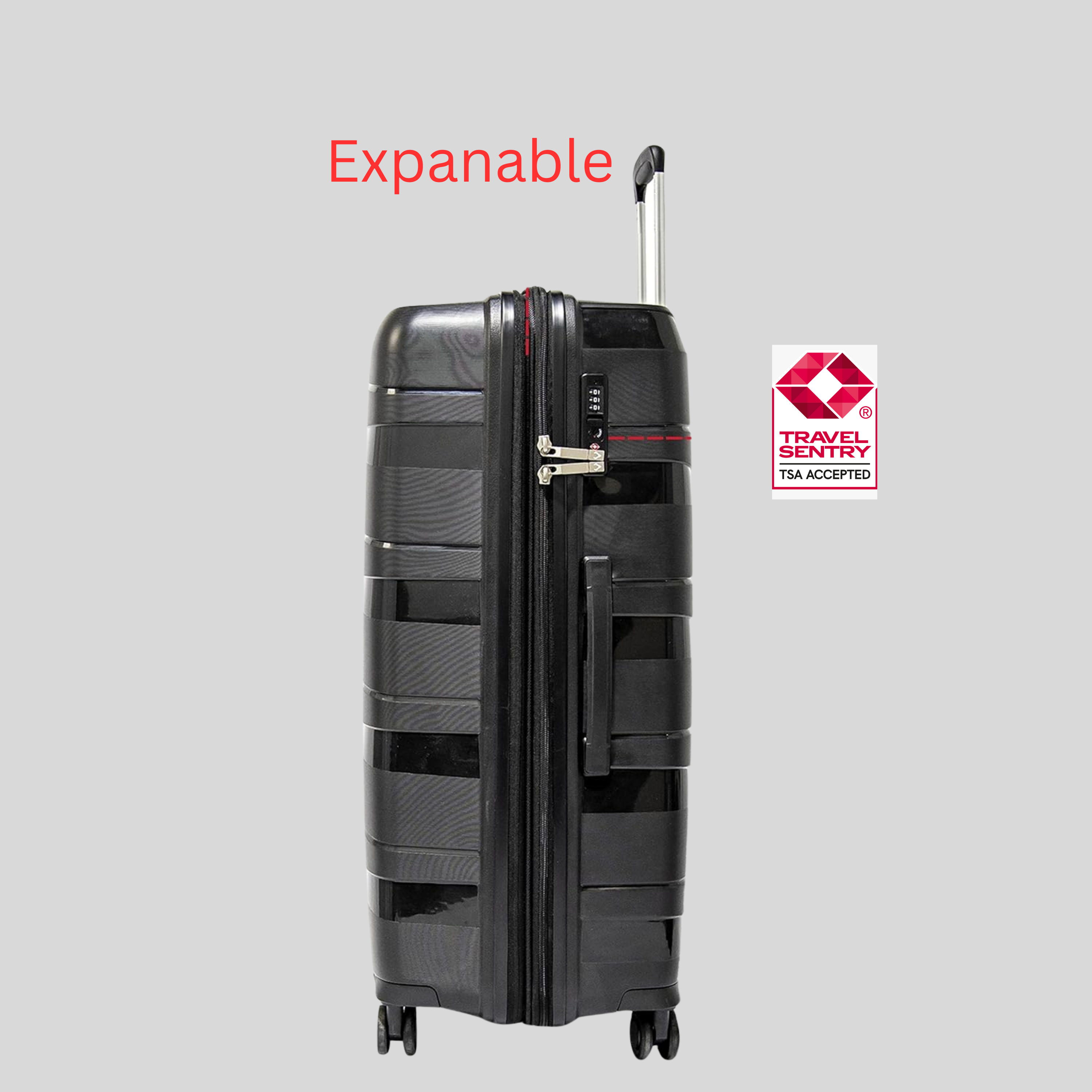 Nova Unbreakable Luggage Set of 4-Black