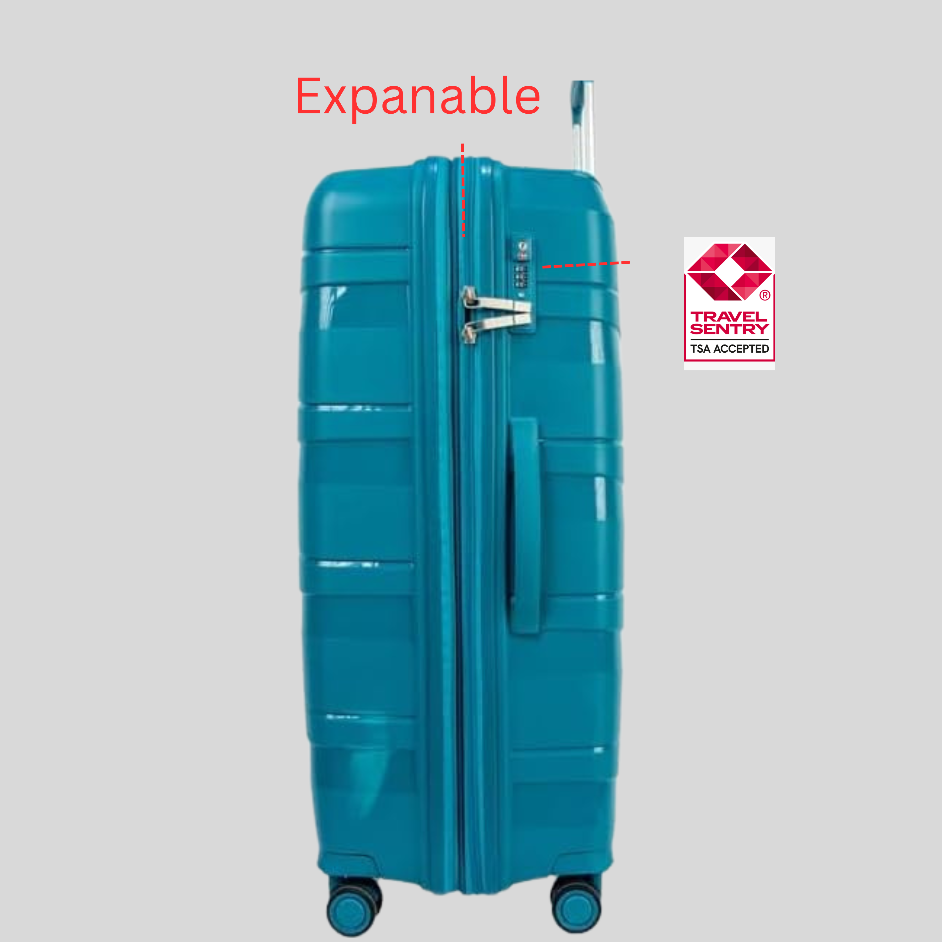 Nova Unbreakable Luggage Set of 4-Petrol