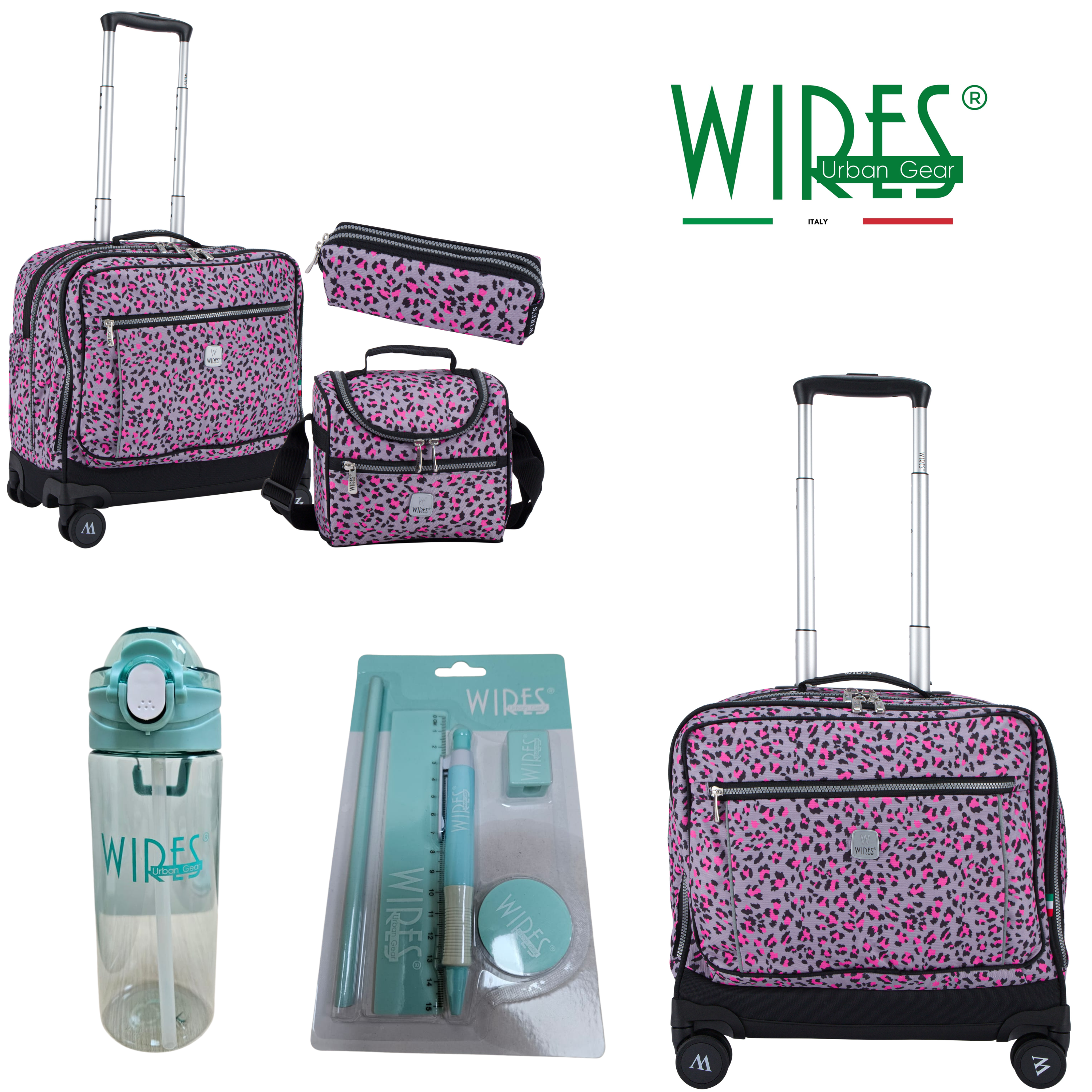 4 Wheels Trolley School Bag-Set of 5