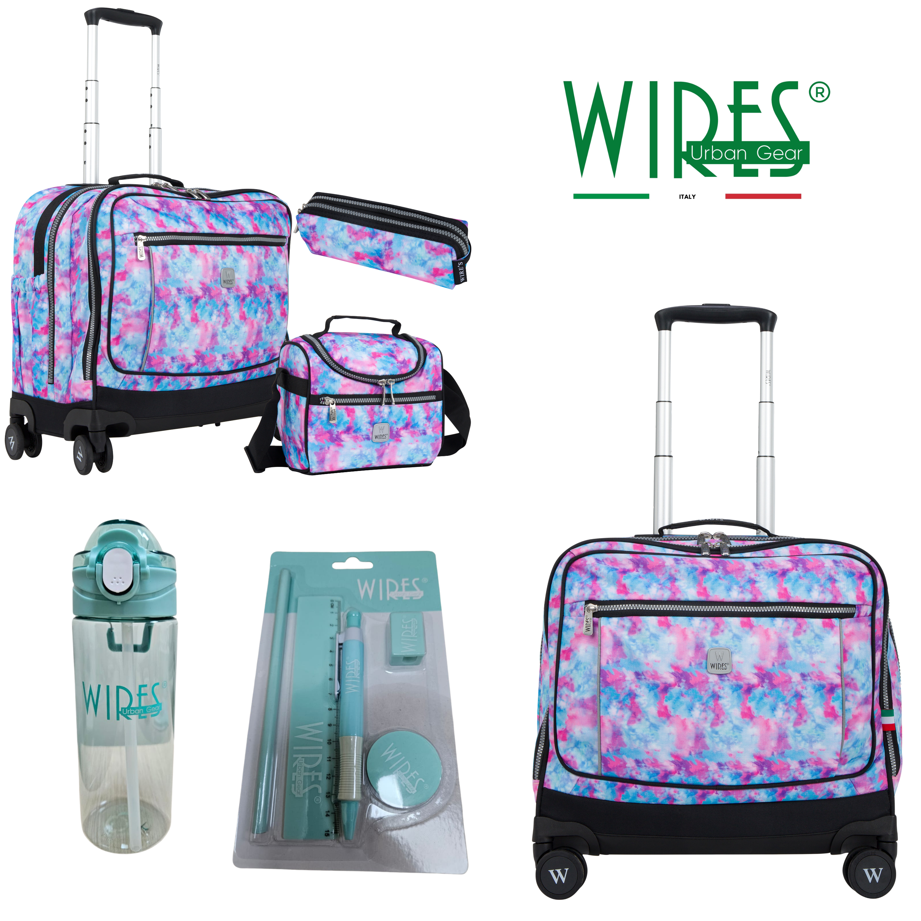 4 Wheels Trolley School Bag-Set of 5