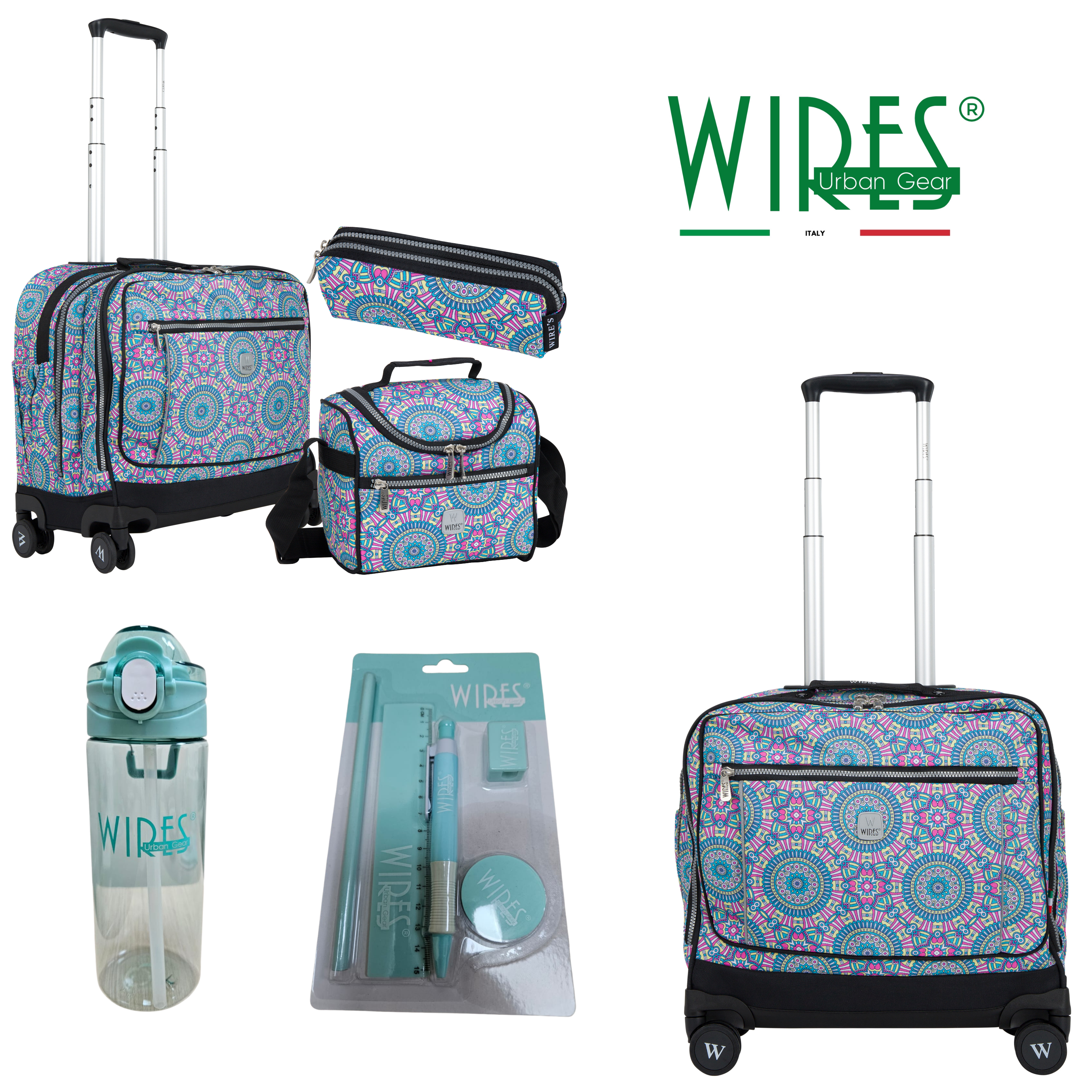 4 Wheels Trolley School Bag-Set of 5