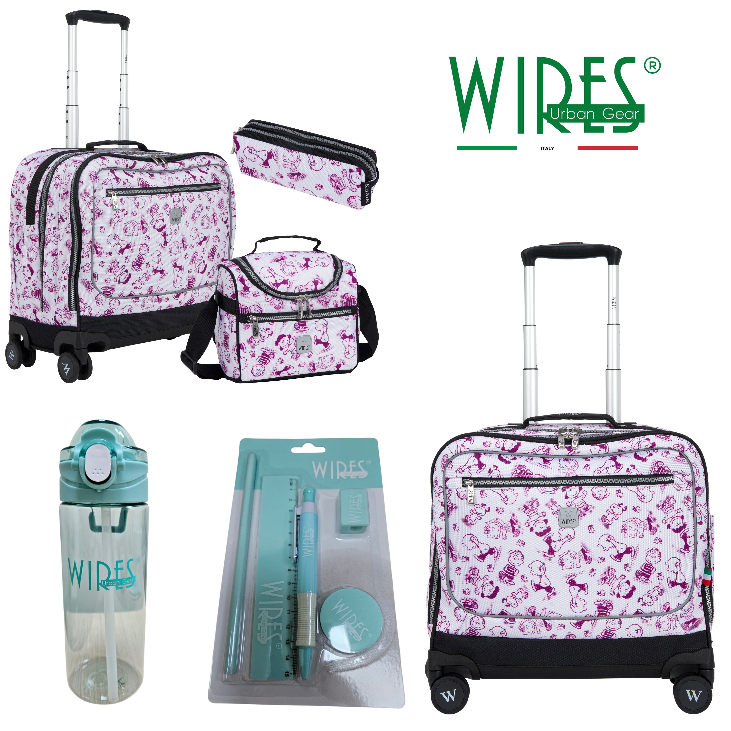 4 Wheels Trolley School Bag-Set of 5