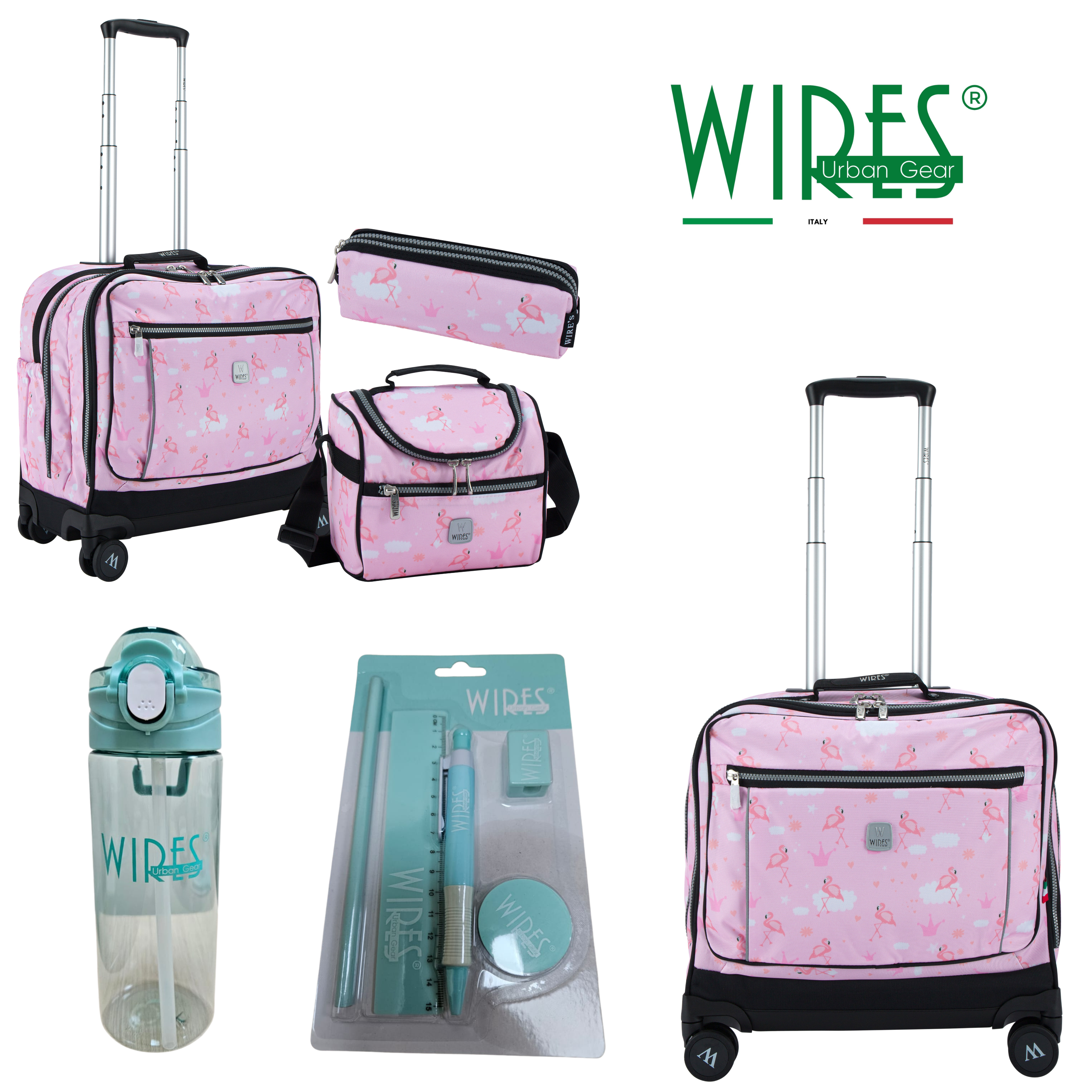 4 Wheels Trolley School Bag-Set of 5