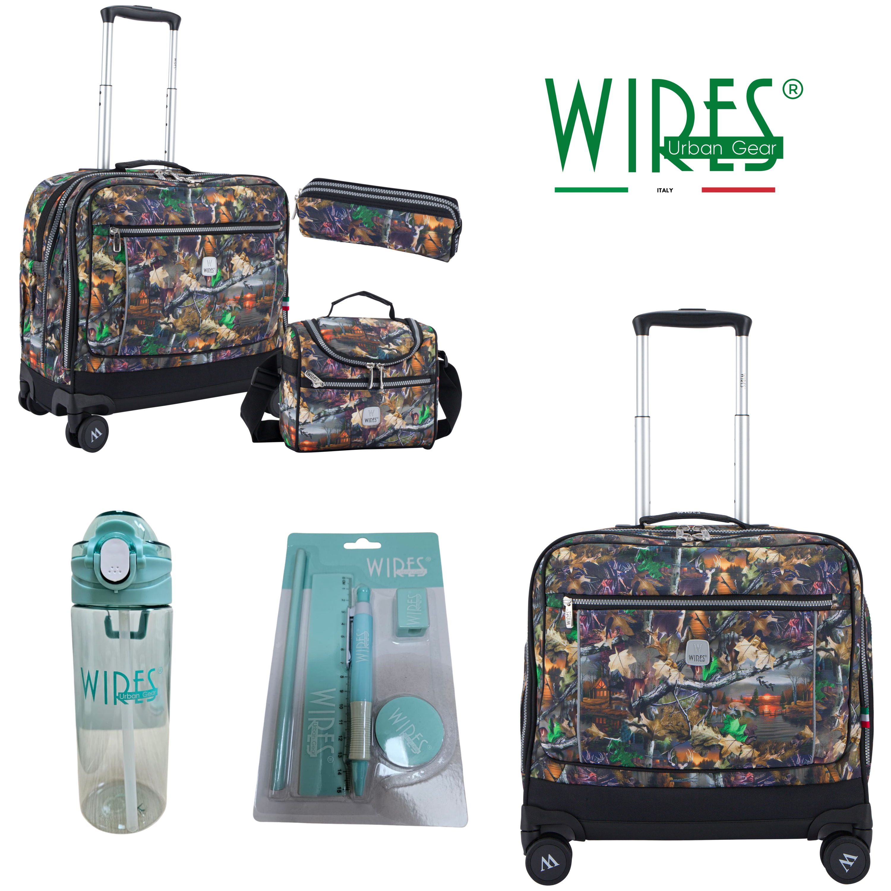 4 Wheels Trolley School Bag-Set of 5