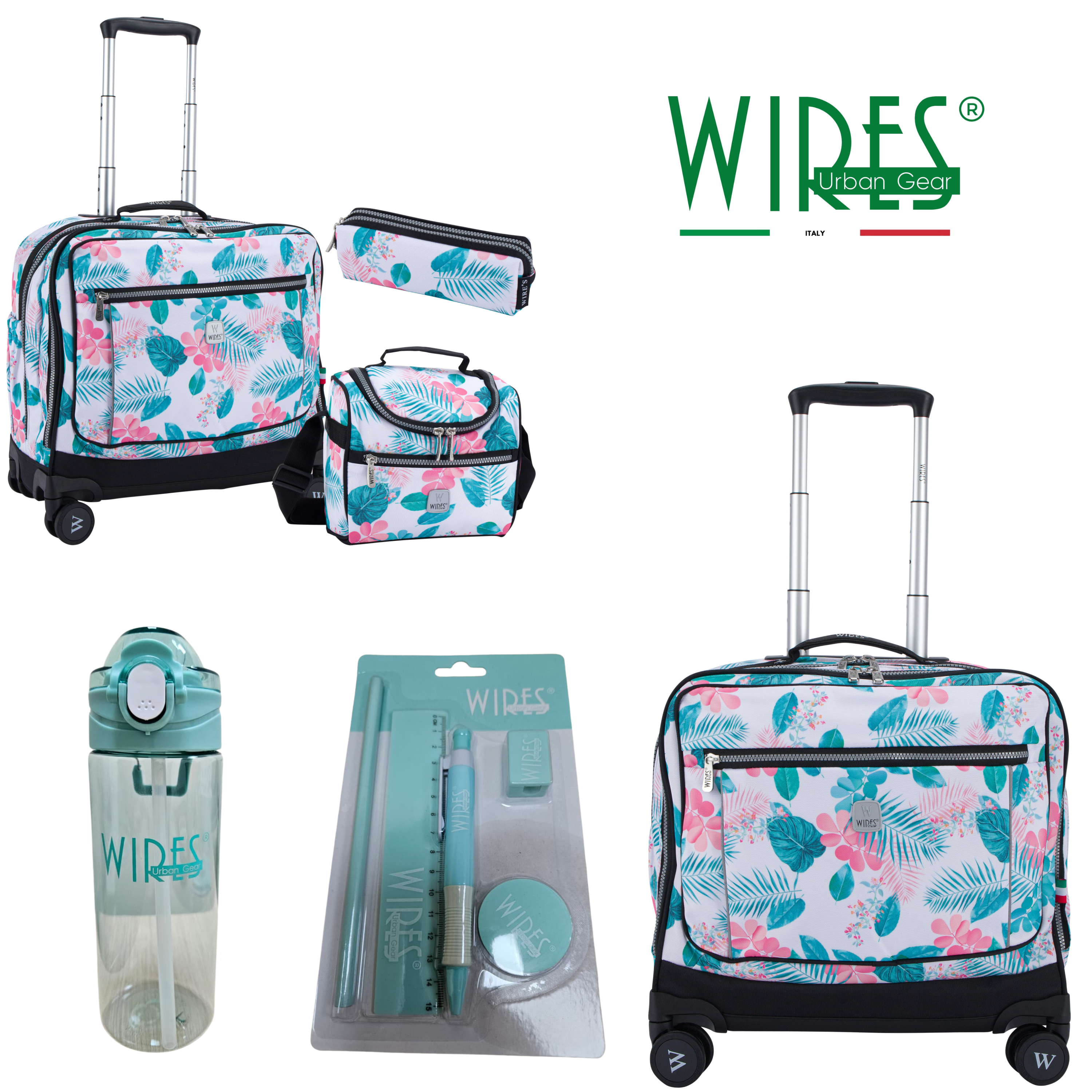 4 Wheels Trolley School Bag-Set of 5