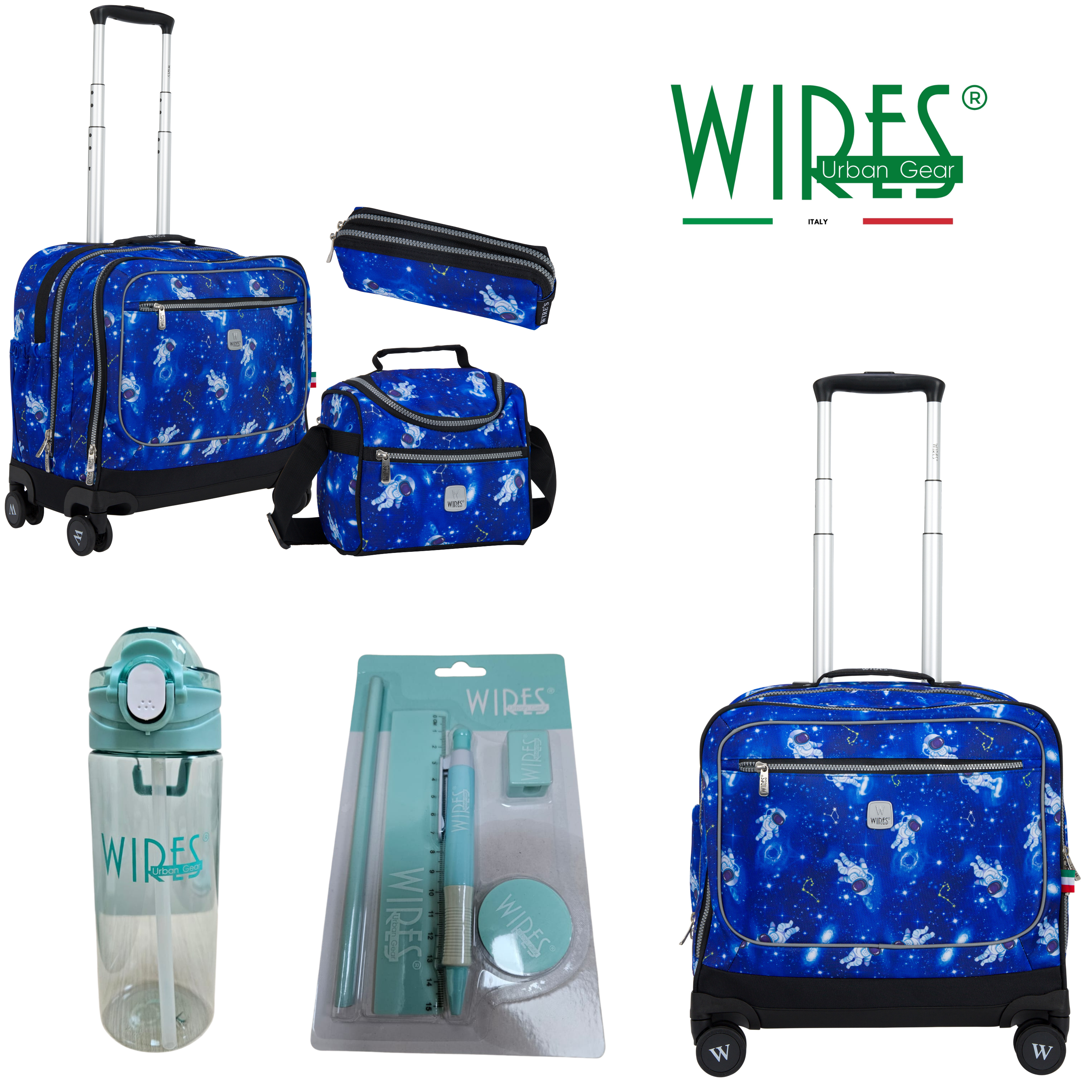 4 Wheels Trolley School Bag-Set of 5