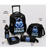 Blue Space School Trolley Set 18 Inch matching pencil case view