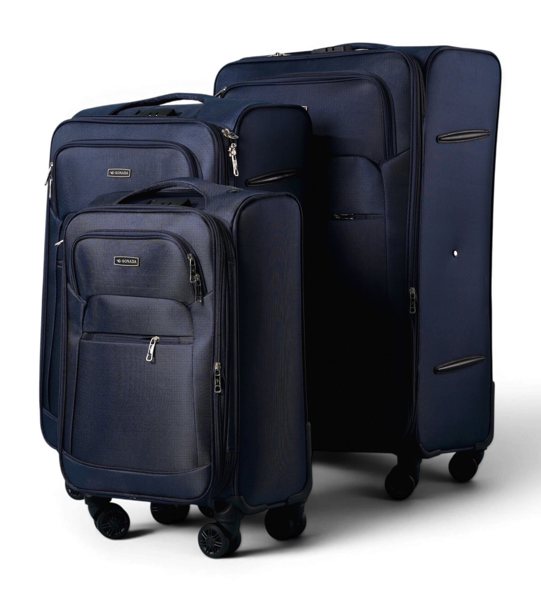 Sonada Lightweight 3 Piece Soft Shell Spinner Luggage Set