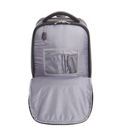 Lucky Sky black trolley backpack back view with shoulder straps