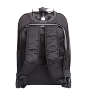 Lucky Sky black trolley backpack rear view