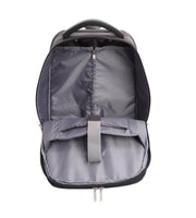 Lucky Sky black trolley backpack open interior view