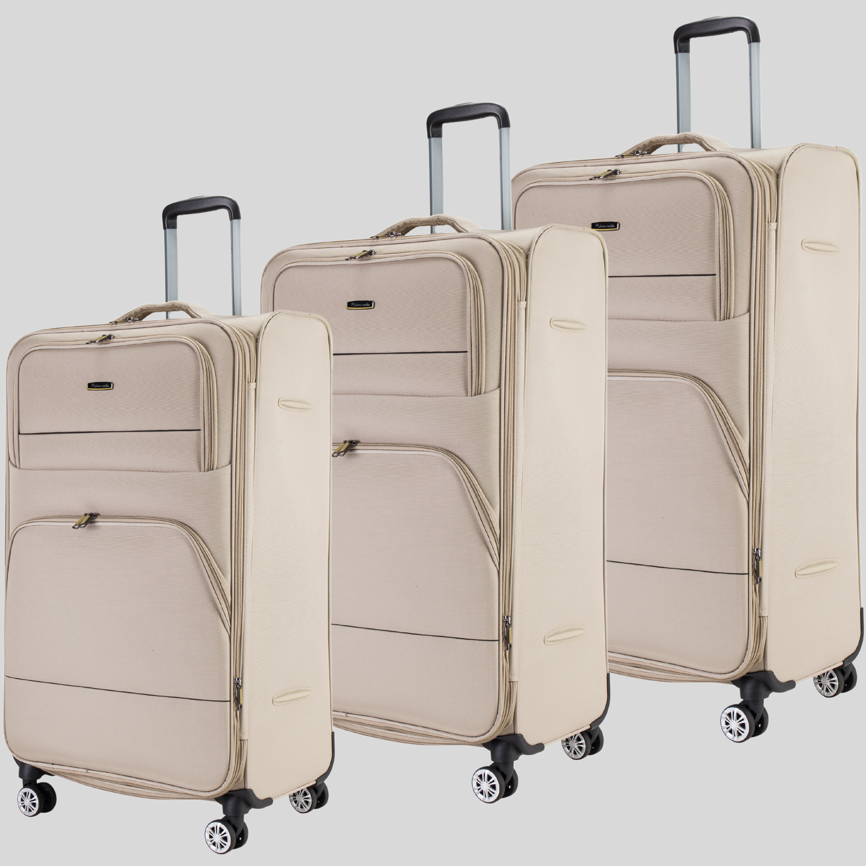 Soft Side Lightweight Luggage Set of 3-Beige