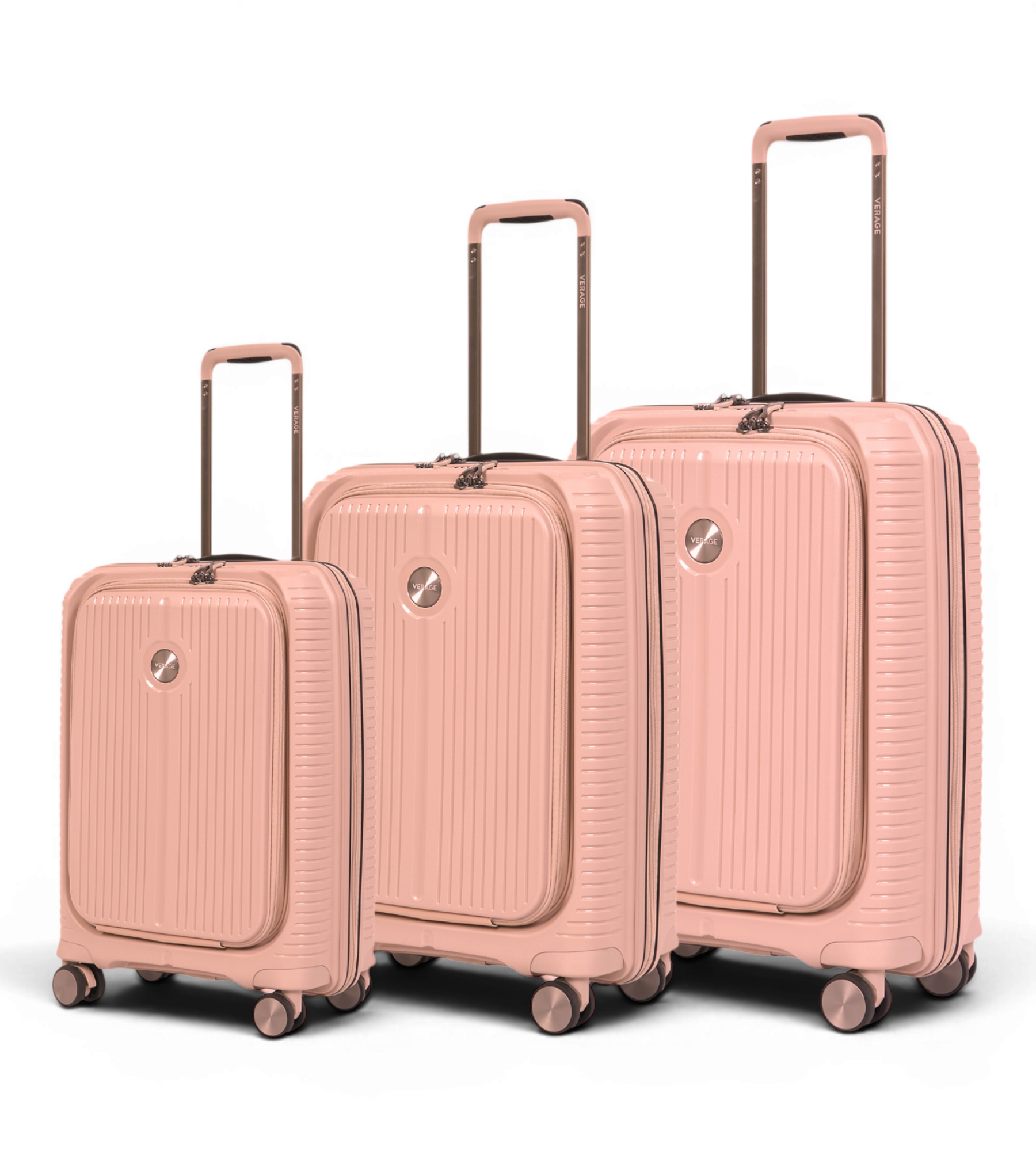 Verage Rome Monti 3 Piece Polypropylene Front Pocket Luggage Set