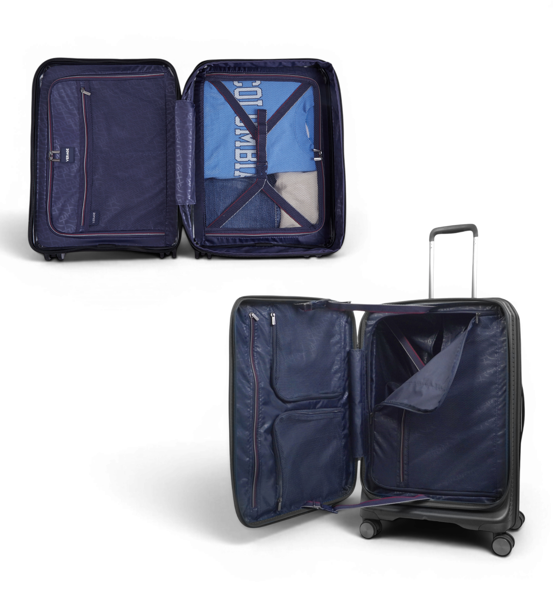 Verage Rome Monti 3 Piece Polypropylene Front Pocket Luggage Set