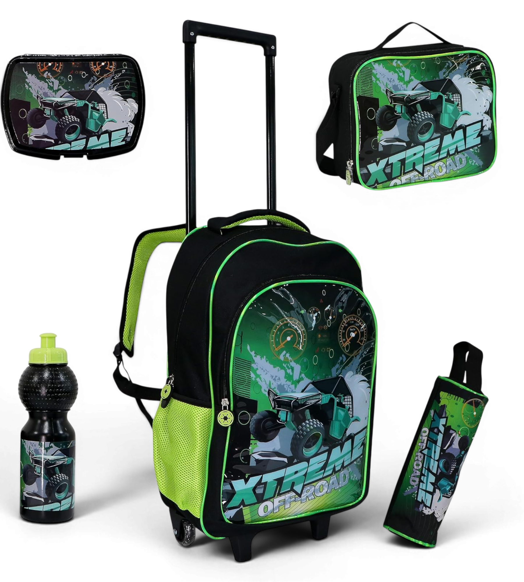 Wires School Rolling Backpack 5 Piece Set