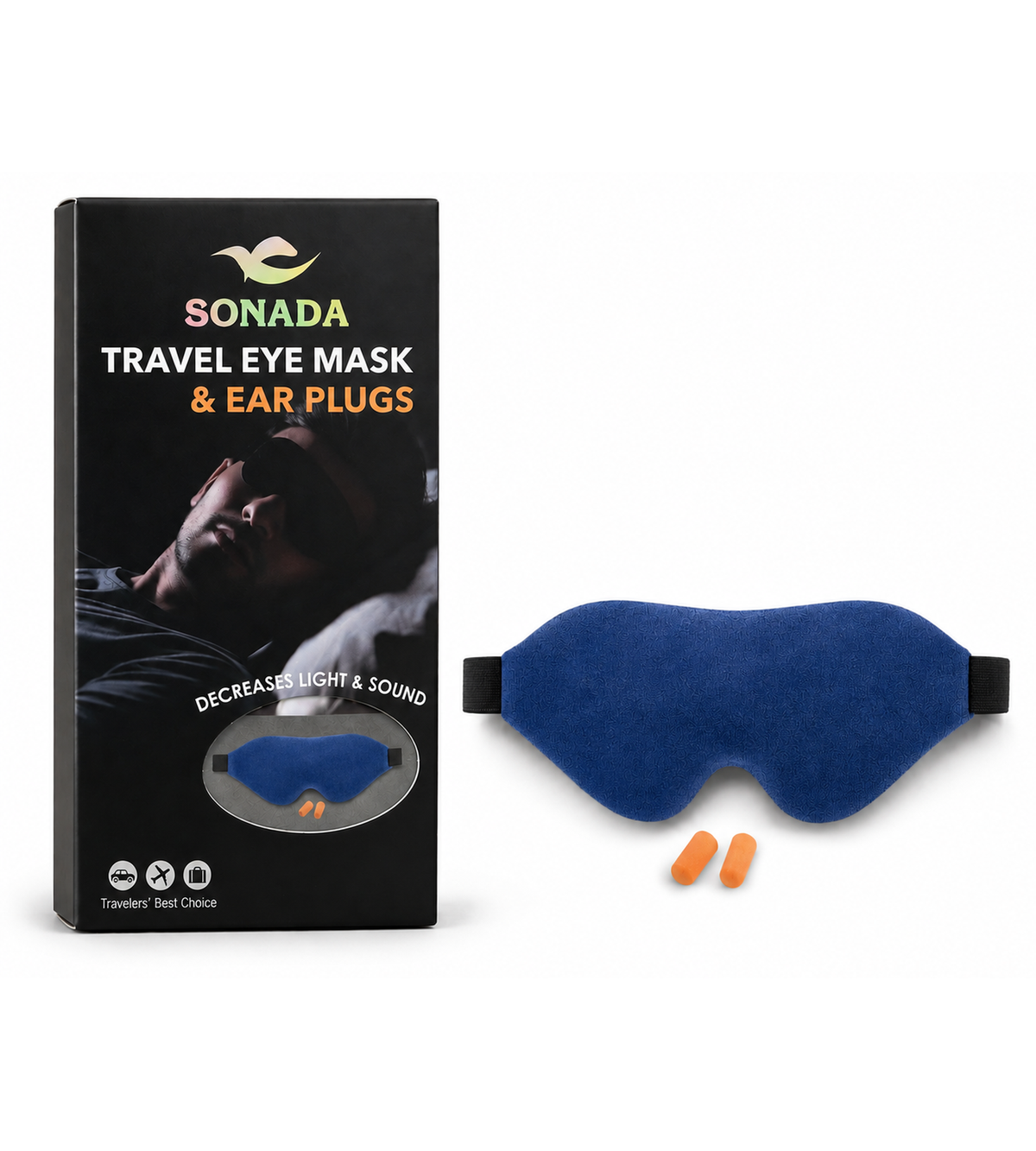 Sonada Contour Travel Eye Mask with Ear Plugs