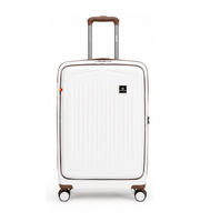 Side view of Sonada Granada PP Luggage Set of 3 20/25/29 Inch Polypropylene in Nature White.