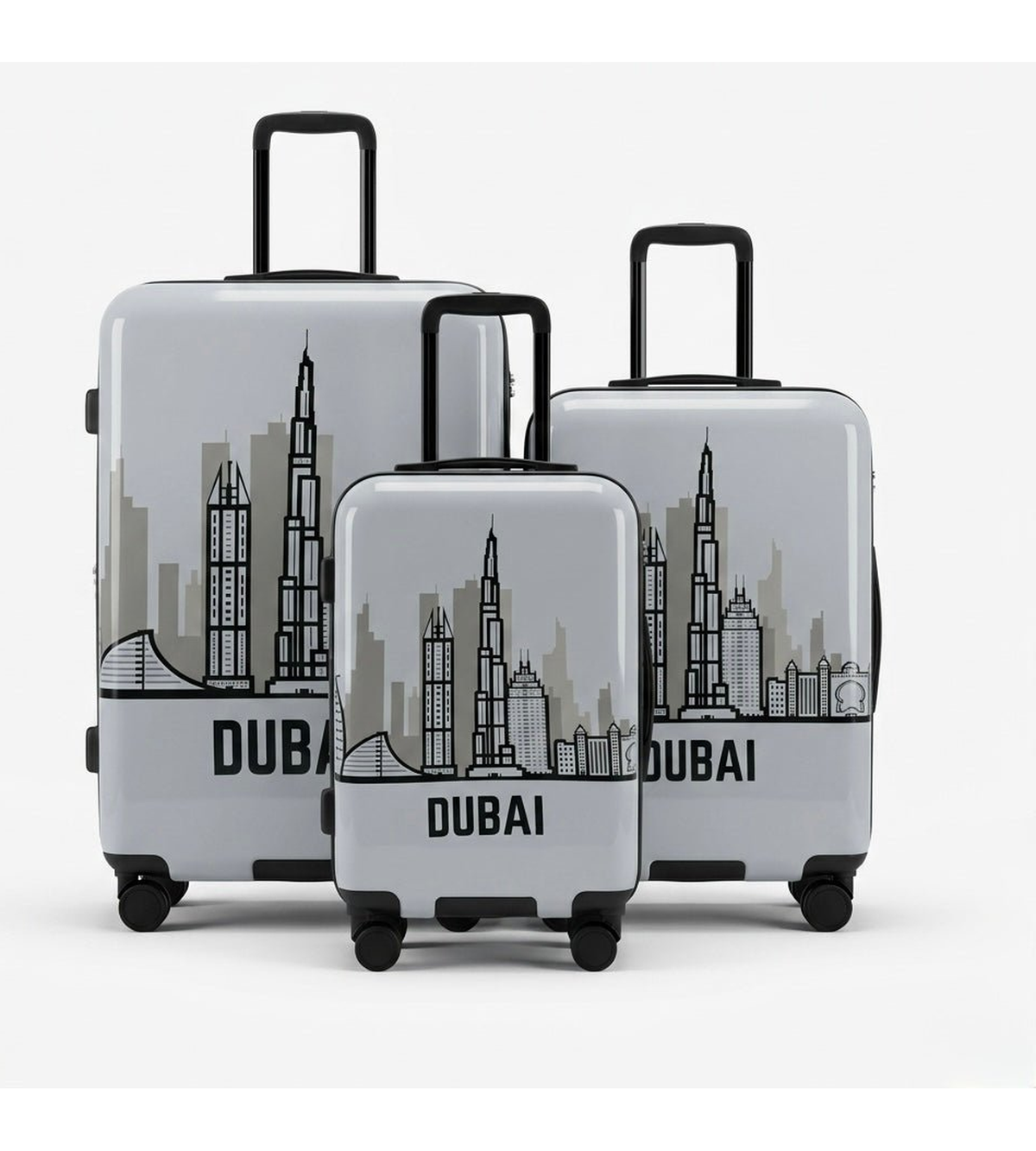 Sonada Hardside 3-Piece Trolley Luggage Set of 3 Hard-Shell