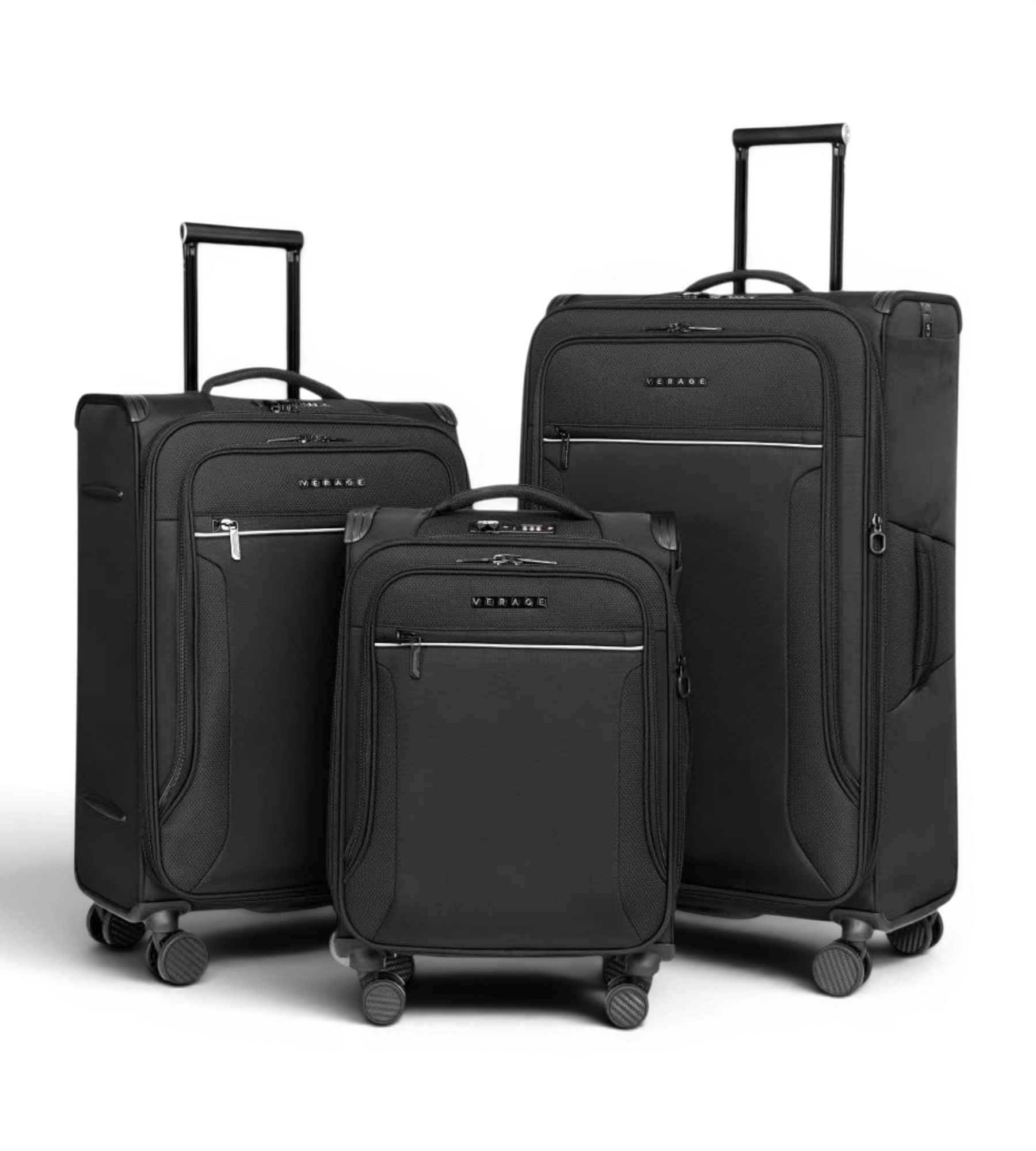 Verage Toledo 3 Piece Soft Shell Spinner Luggage Set