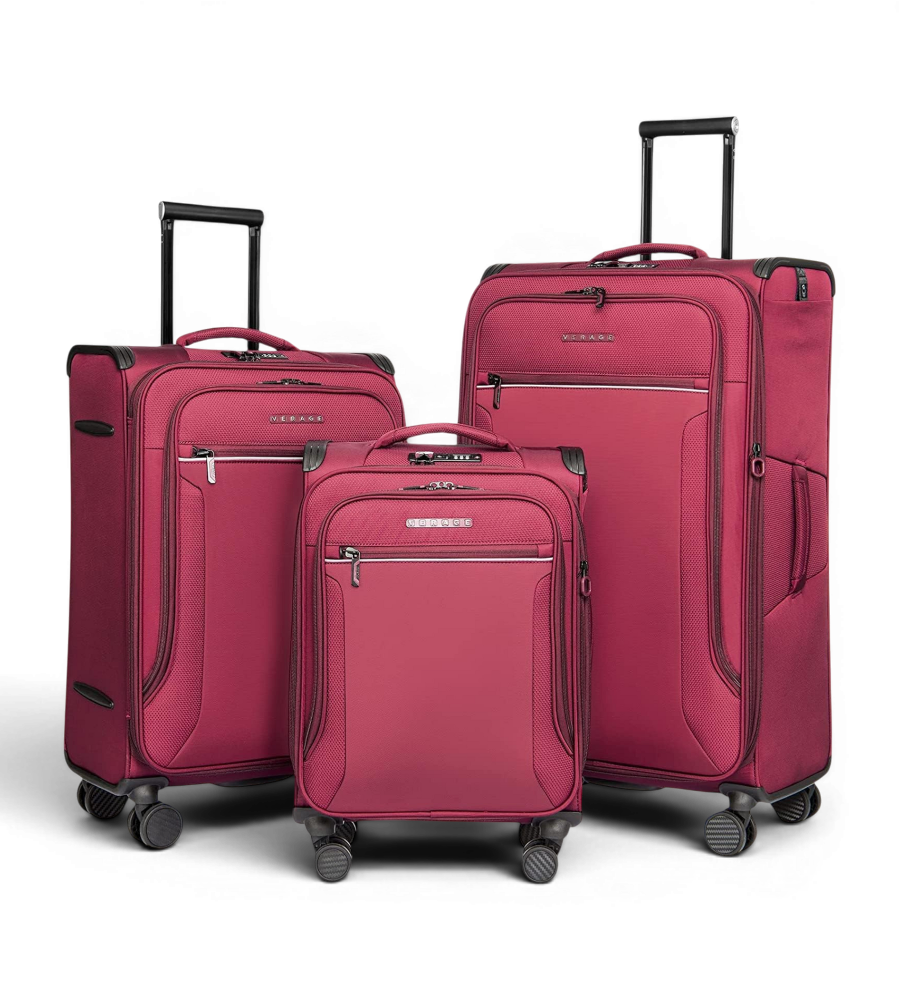 Verage Toledo 3 Piece Soft Shell Spinner Luggage Set