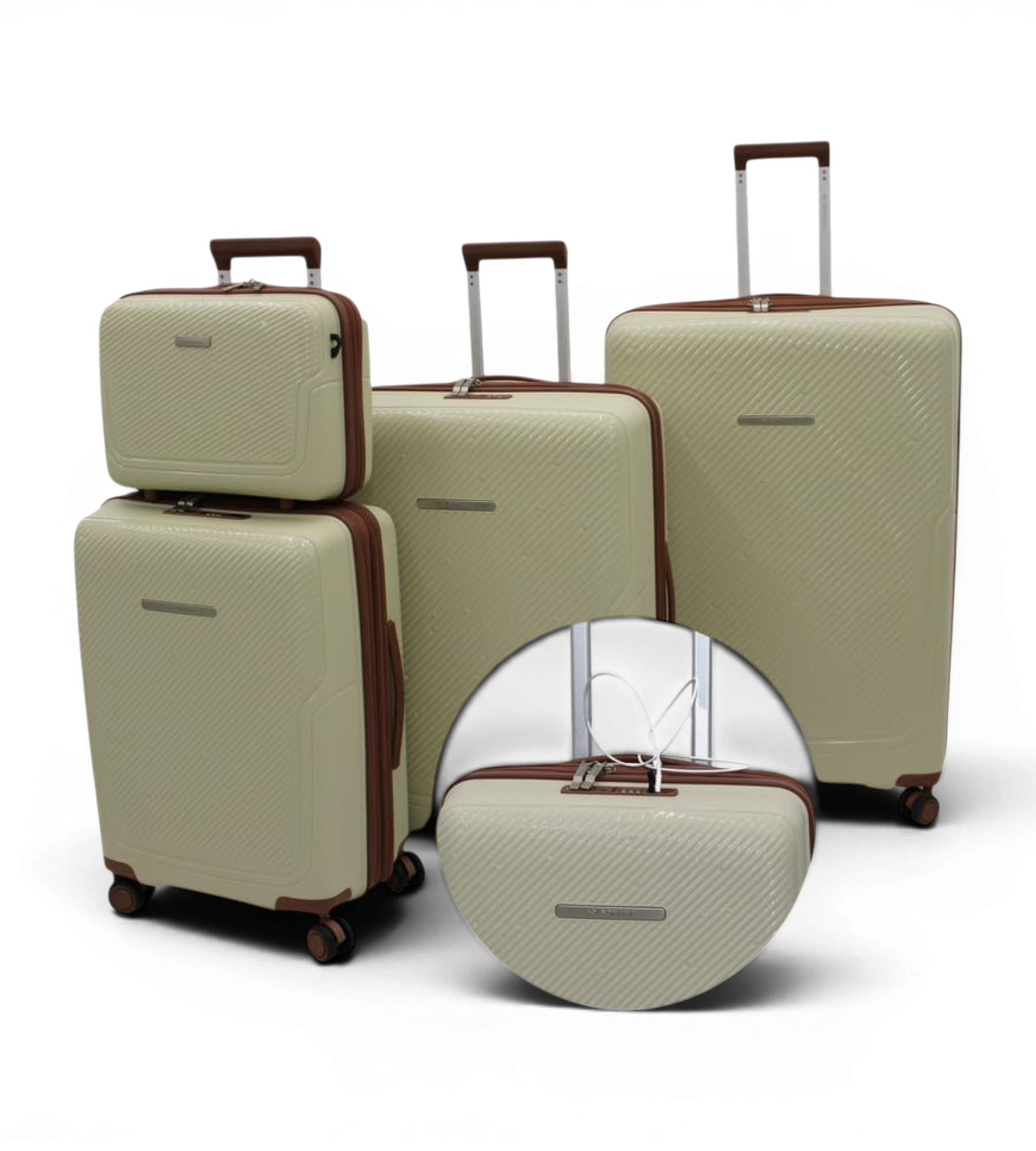Sonada 4 Piece Polypropylene Spinner Luggage Set
