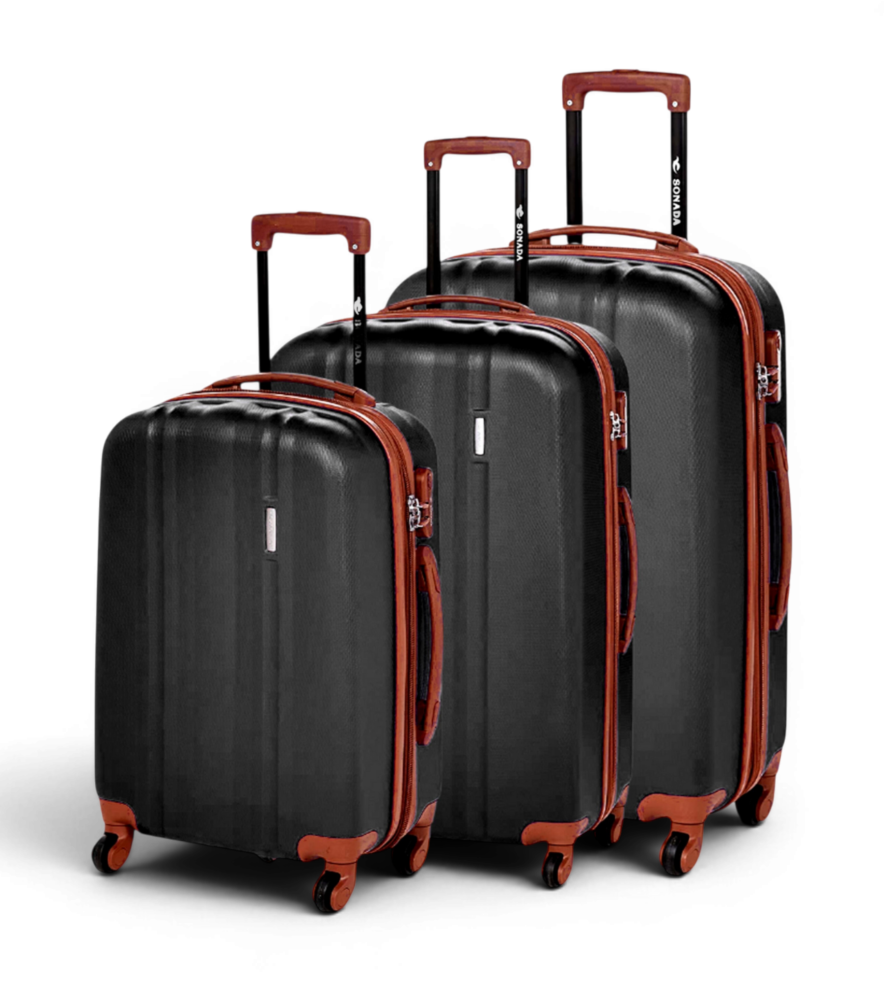 Sonada Upright 3 Piece Polycarbonate Luggage Set