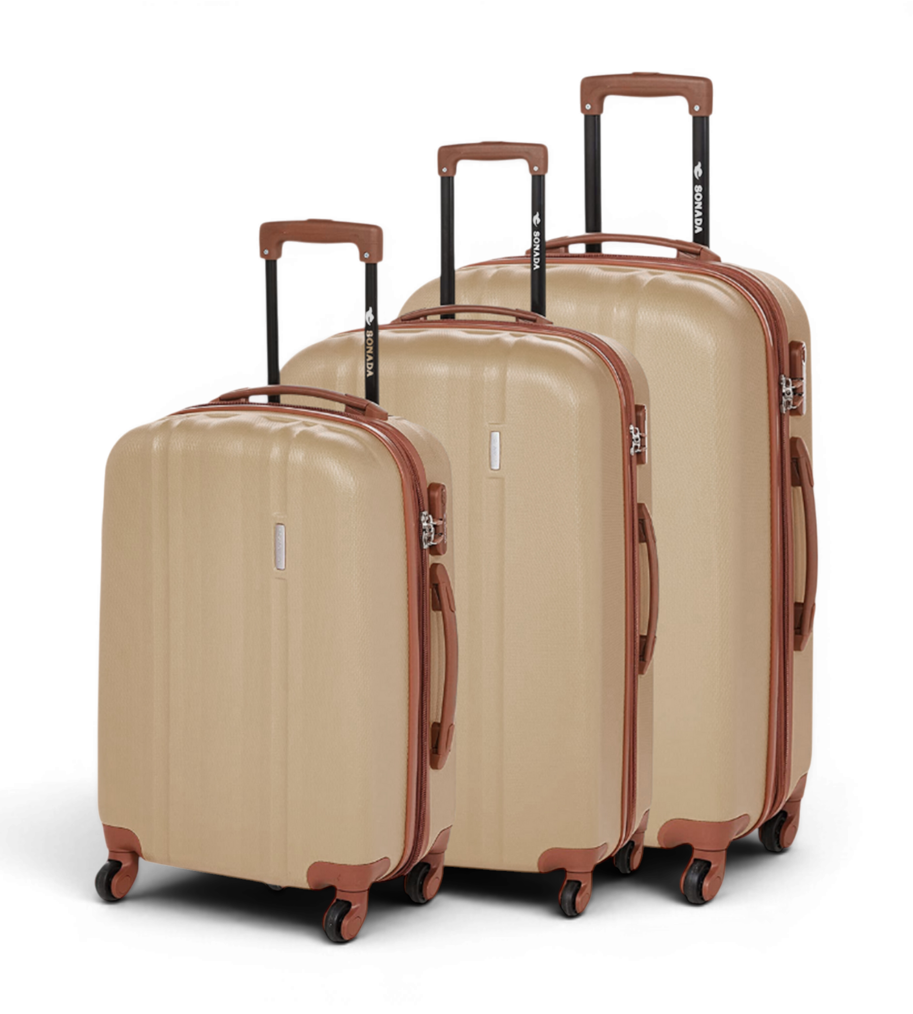 Sonada Upright 3 Piece Polycarbonate Luggage Set
