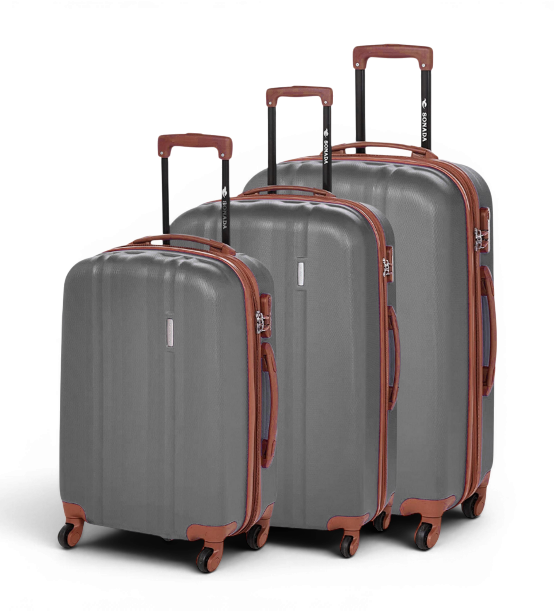 Sonada Upright 3 Piece Polycarbonate Luggage Set