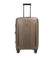Verage London three-piece luggage set in Champagne angled view