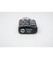 Verage TSA Combination Padlock VG-5139 for Luggage in Metallic Black, close-up detail view.