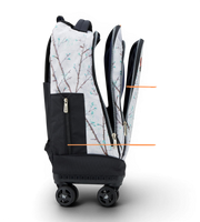 Wires 4 Wheels Trolley 19 Inch School Bag Set in Light Bird design, detail 3
