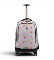 Wires 4 Wheels Trolley 19 Inch School Bag Set in Pink Leopard design, detail 2