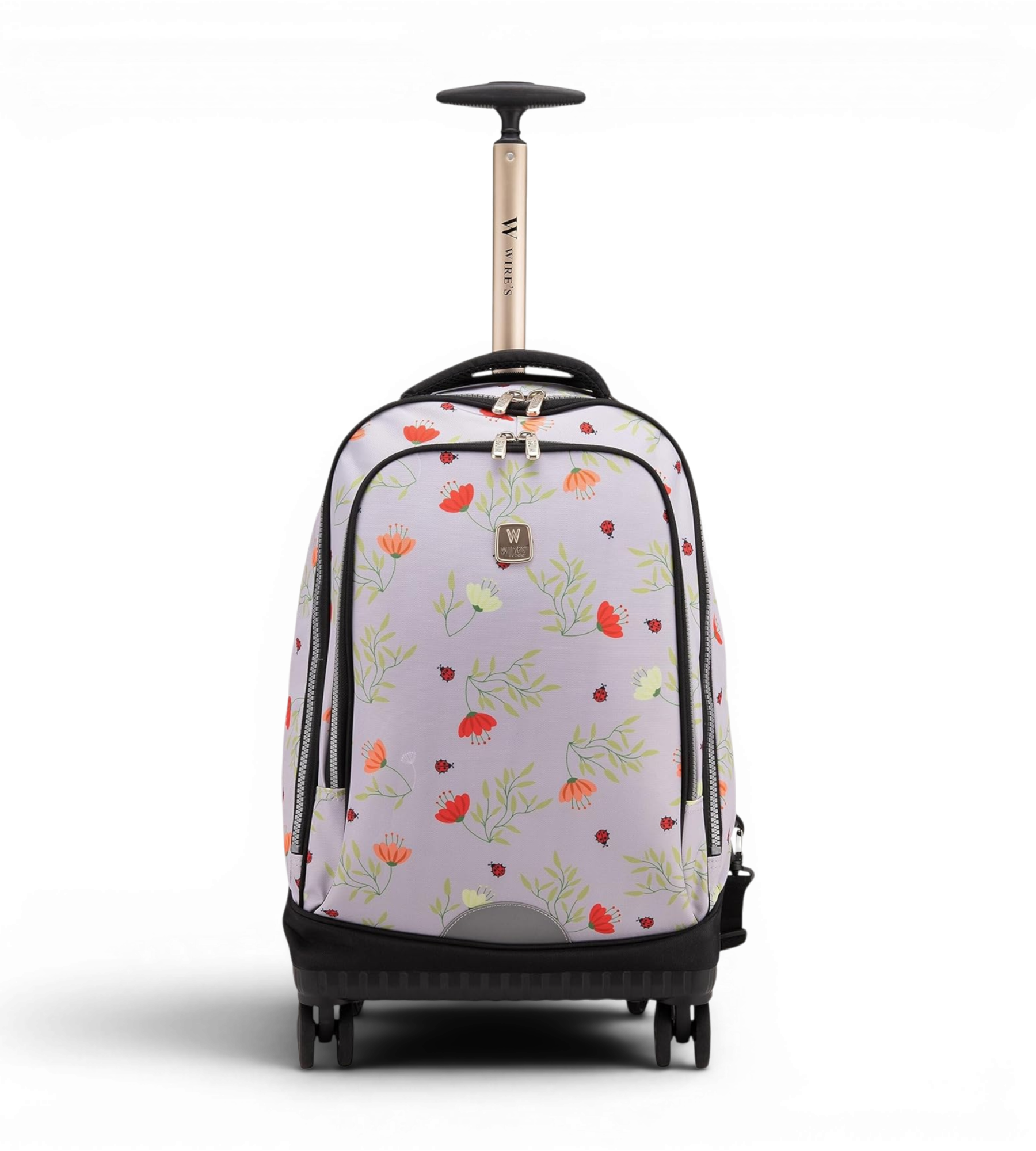 WIRES 19 Inch 4-Wheel Rolling School Backpack Set