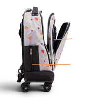Wires 4 Wheels Trolley 19 Inch School Bag Set in Pink Leopard design, detail 3