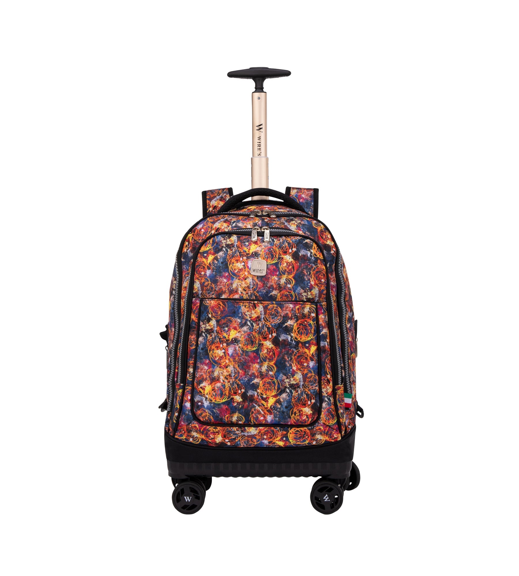 WIRES 19 Inch 4-Wheel Rolling School Backpack Set
