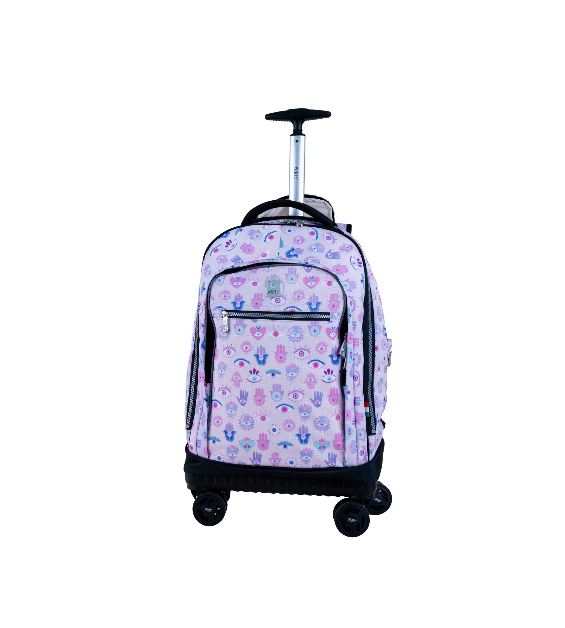 WIRES 19 Inch 4-Wheel Rolling School Backpack Set