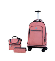 Wires 4 Wheels Trolley 19 Inch School Bag Set in Light Orange design, product detail view 4