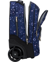Side view of Wires 19 Inch mini wheel school trolley bag in Blue Deep Sky theme