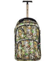 Front view of Wires 19 Inch mini wheel school trolley bag in Green Forest theme