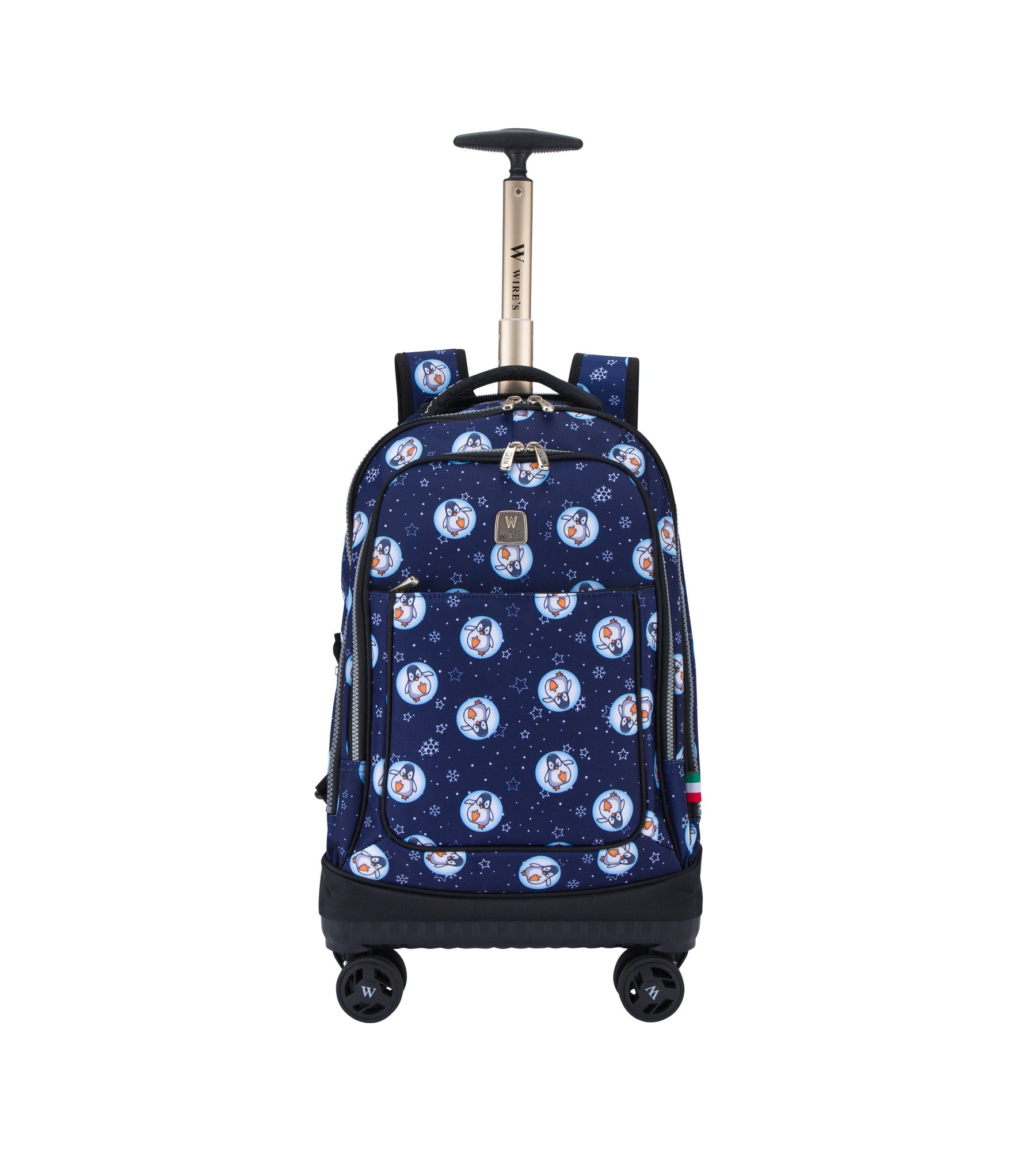 WIRES 19 Inch 4-Wheel Rolling School Backpack Set