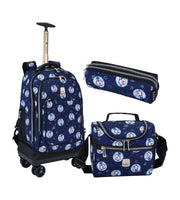 Wires 4 Wheels Trolley 19 Inch School Bag Set in Blue Space design, product detail view 4