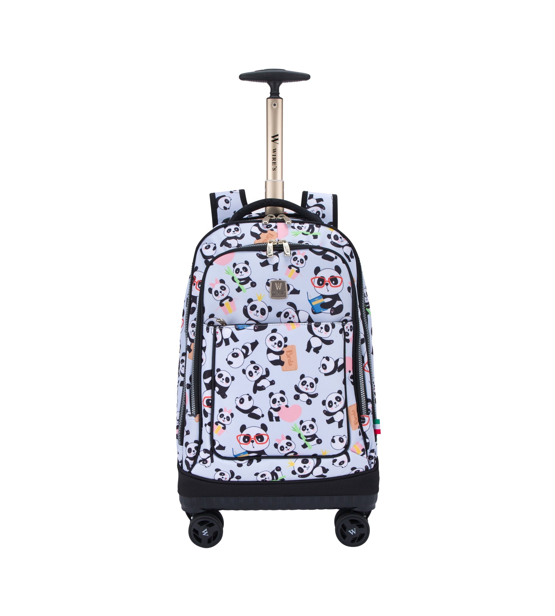 WIRES 19 Inch 4-Wheel Rolling School Backpack Set
