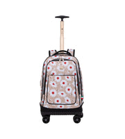 Wires 4 Wheels Trolley 19 Inch School Bag Set in Daisy design, product detail view 2