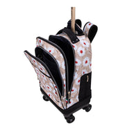 Wires 4 Wheels Trolley 19 Inch School Bag Set in Daisy design, product detail view 4