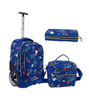 WIRES 5-Piece Rolling School Bag Set with Big Wheels