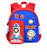 Wires children's anti-lost backpack in red, small size, style 6183, front product view