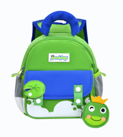 Wires children's anti-lost backpack in green, small size, style 8004, front product view