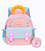 Wires children's anti-lost backpack in pink, small size, style 8007, front product view